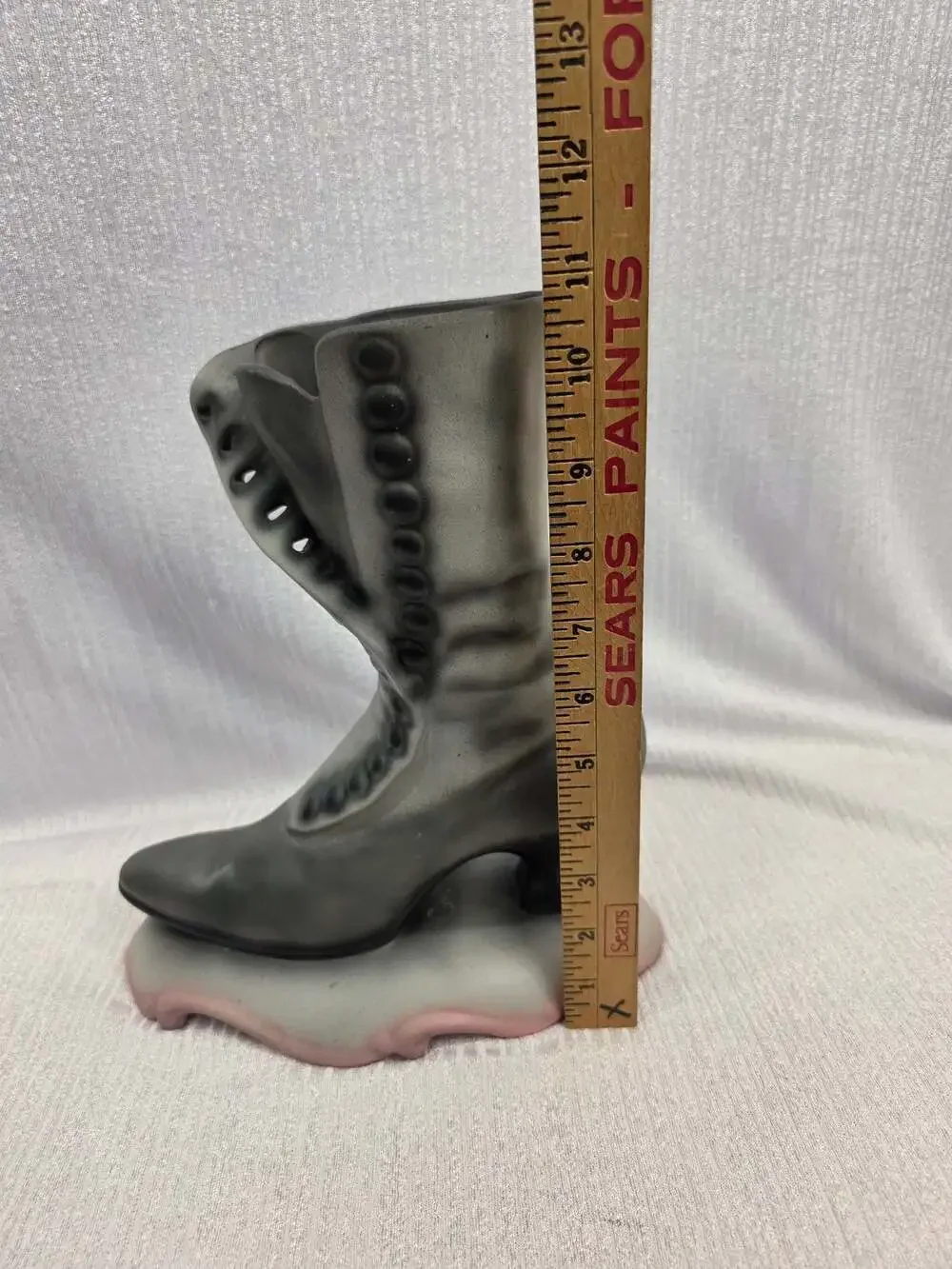 Vintage Atlantic Mold Ceramic Victorian High-Button Boot Vase Planter